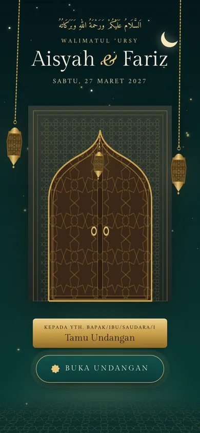 Pratinjau template undangan Lentera Arabesque