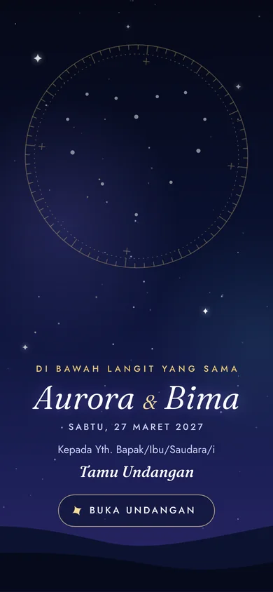 Pratinjau template undangan Rasi Asmara