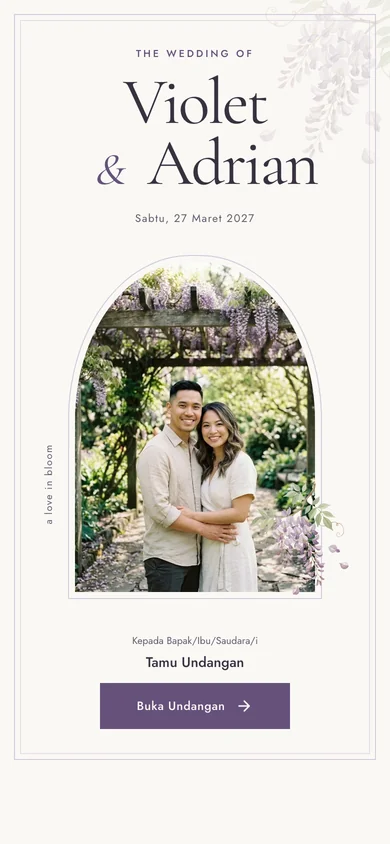 Pratinjau template undangan Wisteria